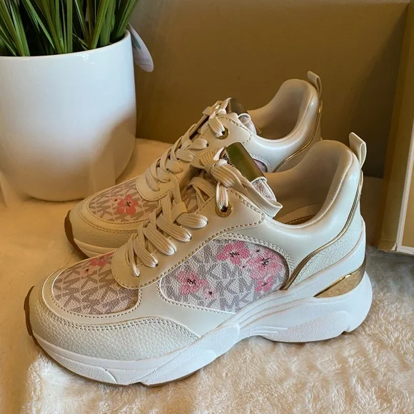 ✨NEW✨Michael Kors Katrina Floral Print Signature Logo Trainer - Picture 3 of 9